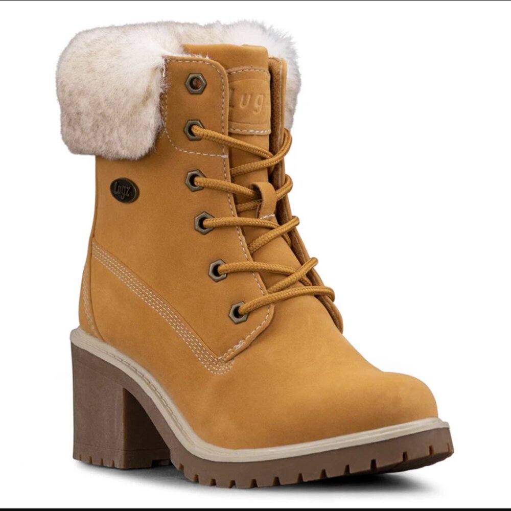 LUGZ WOMENS CLOVE FUR 6 INCH BOOT GOLDEN WHEAT CREAM TAN GUM 9 - Picture 4 of 8